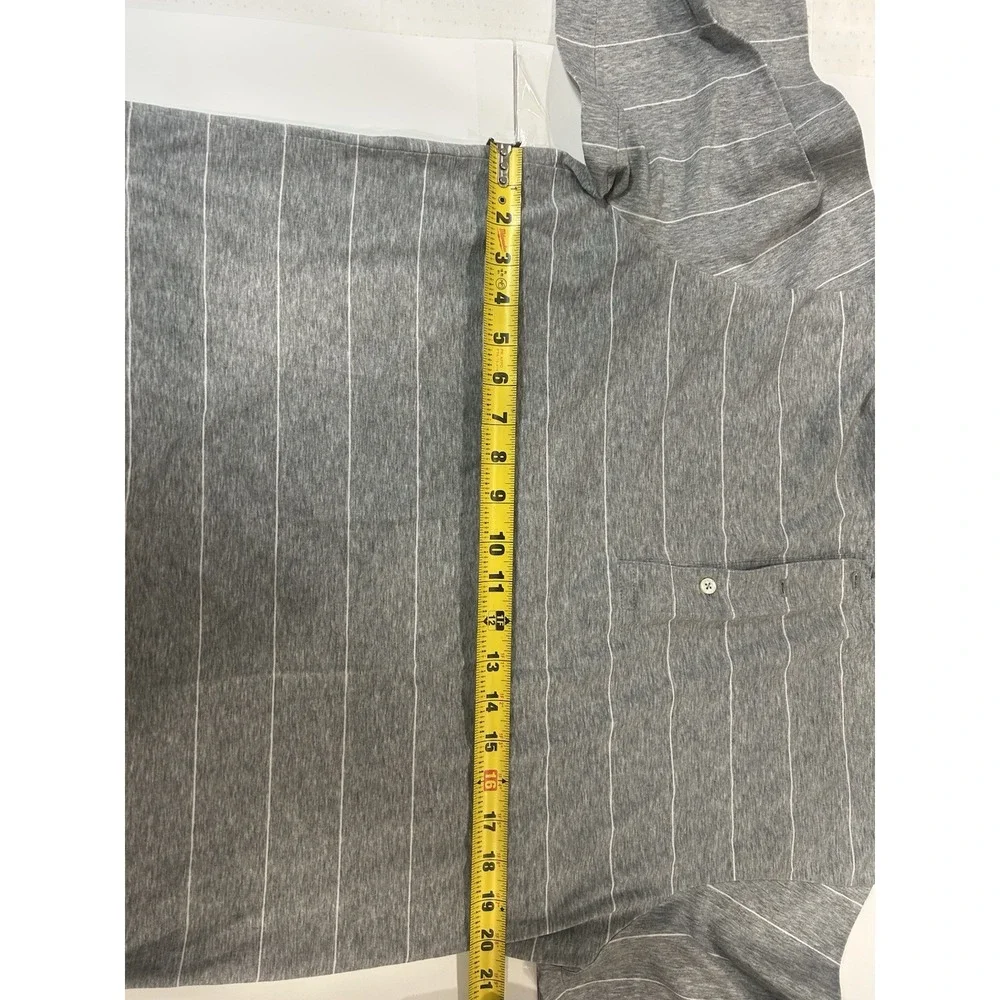 Polo Golf Ralph Lauren Shirt Grey/striped Pima Cotton Size Medium (108)